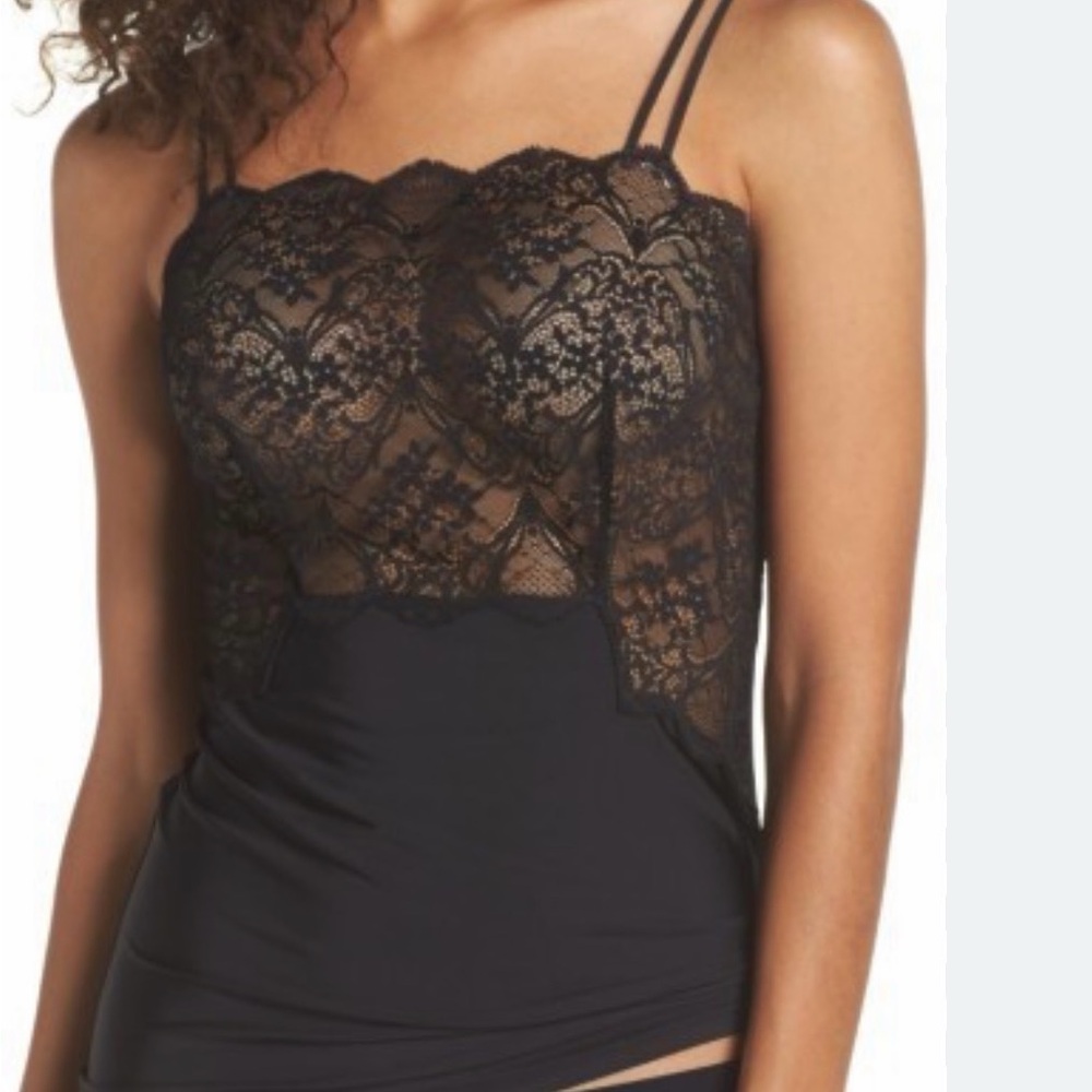 WACOAL Cami Lace  Impression Romantic Feminine‎ Navy & Black Camisole Top Sz S